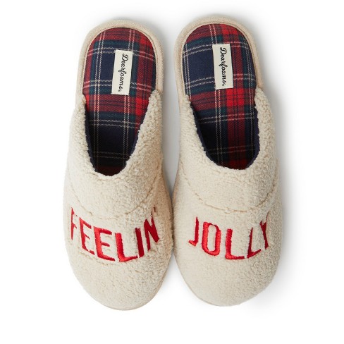 Dearfoams Men s Tyler Novelty Holiday Slip On Scuff Slippers