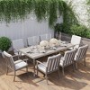 HAPPATIO 9 Piece Aluminum Patio Dining Set, Outdoor Dining Table and Chairs Set - 2 of 4