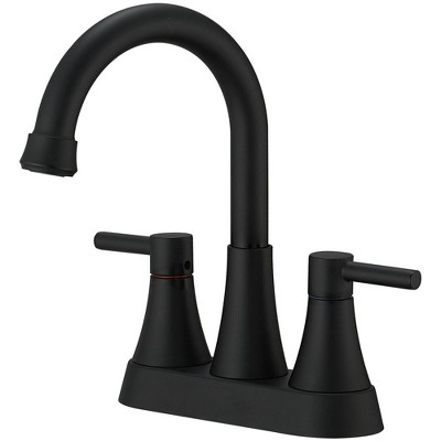 BWE 4 in. Centerset 2-Handle High-Arc Bathroom Faucet in Matte Black