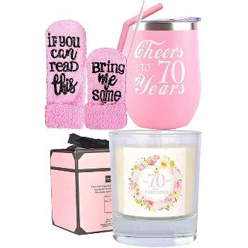 Meant2tobe 70th Birthday Tumbler & Party Supplies Gifts for Girl - Pink