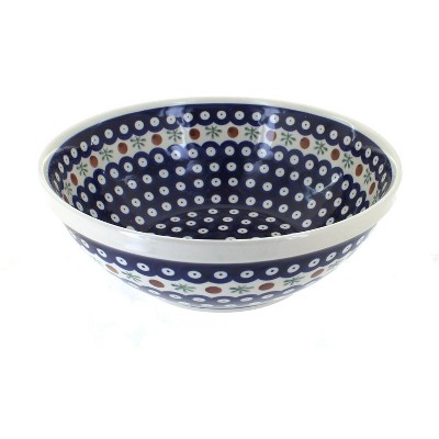 Blue Rose Polish Pottery Nature Large Serving Bowl