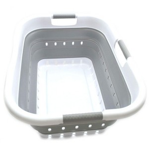 SAMMART 41L (10.8 gallon) Collapsible Plastic Laundry Basket with 3 Handles - 1 of 4