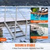 VEVOR Dock Ladder 4 Step, Dock Stairs 30''-38'' Adjustable Height, 500 lbs Load Capacity, Aluminum Pontoon Boat Ladder with Dual Handrails - 3 of 4