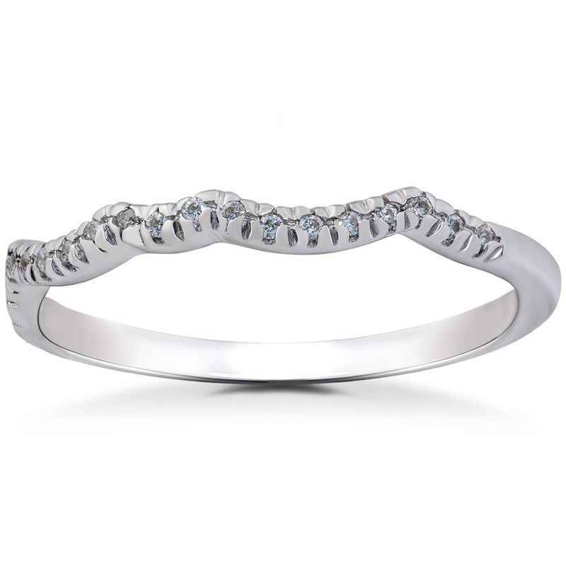 Pompeii3 1 1/6ct Diamond Infinity Engagement Wedding Ring Bridal Set 14K White Gold, 2 of 6