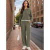 ATHLECHIC Women's Outfits Ribbed Sweater Hoodie Wide Leg Pants Tracksuit Casual Lounge 2 Pieces Set - 2 of 4