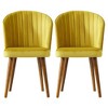 NicBex Mid Century Upholstered  Dining Chairs Set of 2 with Scallop Shaped Back,Stylish Accent Chairs for Dining Room,Living Room - 3 of 4