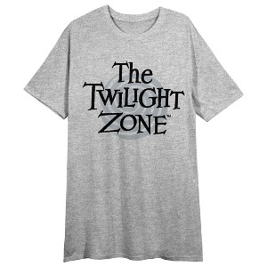 Twilight Zone Title Logo Women's Heather Gray Short Sleeve Sleep Shirt - 1 of 3