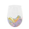 4.75 In Blue Groove Stemless Wine Glass Ettavee Izzy & Oliver Wine Glasses - 3 of 3