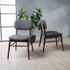 Set of 2 Mid-Century Modern Upholstered Dining Chairs with Comfortable Backrest, Wood Side Chairs for Kitchen or Dining Room – The Pop Home - 2 of 4