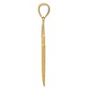 Black Bow Jewelry Men's 14k Yellow Gold Diamond-Cut Bordered Cross Pendant, 26 x 55mm - 2 of 4