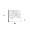 HomeRoots 24" White and Clear Wood and Acrylic End Table With Two Drawers - 3 of 4