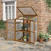 Outsunny Wooden Cold Frame Small Mini Planter Box for Outdoor and Indoor, Natural, 30" L x 24" W x 44" H - 3 of 4