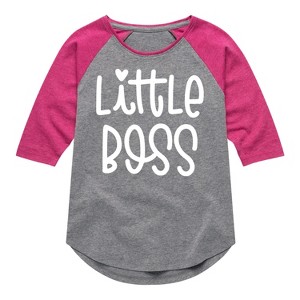 Girls' - Instant Message - Little Boss Shirt Tail Raglan Graphic T-shirt - 1 of 4