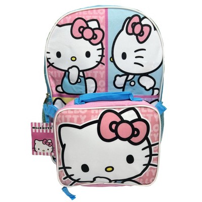 Hello Kitty 16" Pink Backpack with Rectangular Lunch Bag