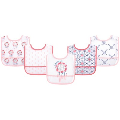 Yoga Sprout Baby Girl Waterproof PEVA Bibs 5pk, Dream Catcher, One Size