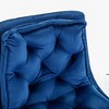 DSVIMOY Counter and Bar Stool Set of 2 Swivel Height Adjustable Velvet Bar Stools with Chrome Footrest for Dining Room, Blue, 24.01"*18.89"*18.11" - 3 of 4
