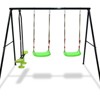 DSVIMOY Swing Sets for Backyard, 3 Seat Swingset Outdoor for Kids, Swing Set with Glider, 2 Blet Swings, Multicolor, 90.55"*62.99"*72.83" - 2 of 4