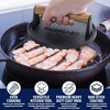 CHEFSPOT 2PC Preseasoned Cast Iron Set: Reversible Griddle Pan with Round Grill Press - 4 of 4
