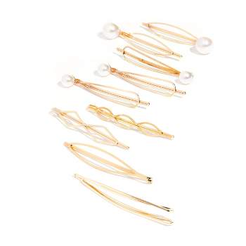 L. Erickson Snake Tige Boule Hair Clip Set - Gold - 2ct