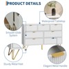 7 Drawer Dresser, 47.2" Wide Modern White Dresser for Bedroom, Wooden Chest of Drawer with Gold Metal Legs and Handles - 4 of 4