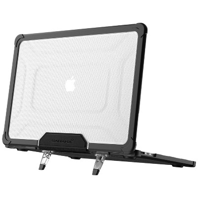 SaharaCase Heavy-Duty Raider Series 13.6" Laptop Case with Stand Shock Absorbing Frosted Clear/Black