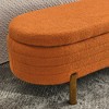CENGHU Oval Storage Ottoman, Bedroom End Bench, Fabric Ottoman with Storage, Entryway Footstool, Ottoman Bench Rubber Wood Legs for Living Room - 4 of 4