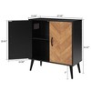 Syemin Decorative Storage Cabinets, 2 Door Storage Cabinet Sideboard, Suitable for Living Room, Entryway and Kitchen Dining Room, - 4 of 4