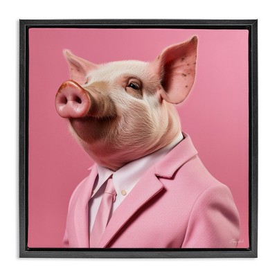 Stupell Industries Pink Pig Fashion, 25" x 25"