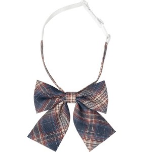 Elerevyo Women's Colorful Plaid Pretied Bow Ties with Elastic Band - 1 of 4