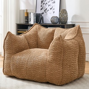 GDFStudio Dempsey Modern 47.2" Chenille and Highly Resilient Foam Upholstered Bean Bag Seat - 1 of 4
