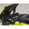 Aston Martin DBS Superleggera RHD Lime Essence Green Metallic with Carbon Top and Carbon Accents 1/18 Model Car by Autoart - 3 of 4
