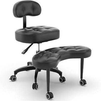 TASALON Modern Cross Legged Office Chair with Wheels - Black