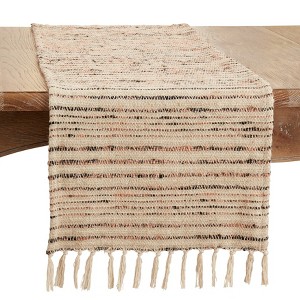 Saro Lifestyle Saro Lifestyle Striped Long Table Runner, Natural, 16"x72" - 1 of 3