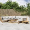 vidaXL Garden Lounge Set Natural Bamboo, Light Grey - 2 of 4