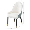 NicBex Set of 2 Dining Chair Upholstered Faux leather Kitchen Chairs with Metal Legs & Curved Backrest - 3 of 4