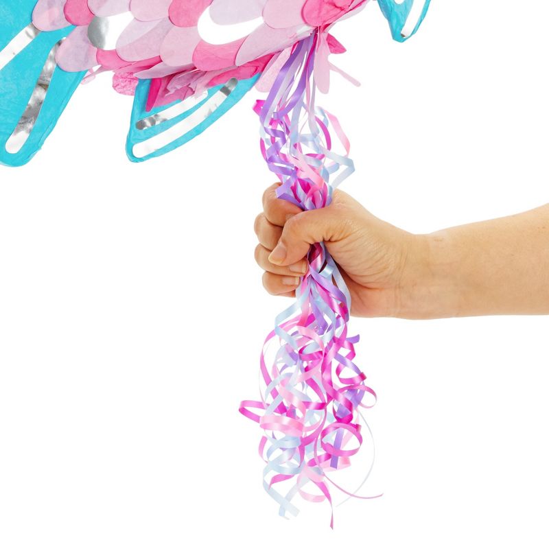 Blue Panda Small Pull String Fish Pinata for Kids Under The Sea Party Decorations, Ocean and Mermaid Theme Birthday, Baby Shower, 17 x 13 x 3 in, 3 of 9
