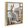 Stupell Industries Pelican Perched on Fishing Dock Black Framed Floater Canvas Wall Art - 3 of 4