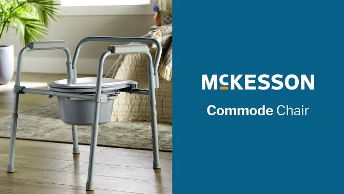 McKesson Folding Commode Chair, 350 lbs Capacity, 1 Count, 2 of 12, play video