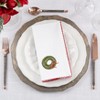 Saro Lifestyle Whimsical Wreath Whip Stitch Napkin (Set of 4), 18", White - 4 of 4