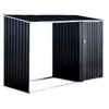 NicBex 8x3.4 Ft Outdoor Storage Shed with Lockable Door,Firewood Rack for Backyard Garden Patio Porch,Black - 2 of 4