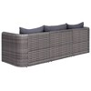 vidaXL Outdoor Sofa Couch with Cushions Patio Deck Wicker Furniture PE Rattan - 3 Piece - 3 of 4