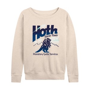 Women's - Star Wars - Hoth Snow Tours Lightweight French Terry Wide Neck Long Sleeve Shirt - 1 of 4