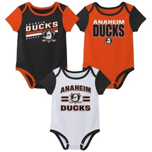 NHL Anaheim Ducks Infant Boys' 3pk Bodysuit - 1 of 4