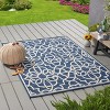 GDFStudio Cloverleaf Indoor/Outdoor Geometric 5' x 8' Area Rug, Navy/Ivory - 2 of 4