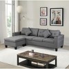NicBex L-Shaped Convertible Sectional Sofa with Chaise and 2 Cup Holders for Living Room,Apartment,Office,Gray - 2 of 4