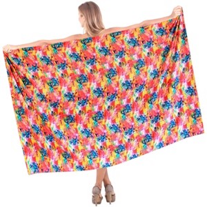 LA LEELA Women's Summer Beach Wrap Bikini Wraps Sarong Coverup Skirt Bathing suit Swimwear Swimsuit Coverup for Women One Size Multicolored, Floral - 1 of 4