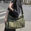 Canvas Messenger Bag Crossbody for Women Green Shoulder Aesthetic Laptop Tote Bag Hobo Large Cute School Travel Vintage Multiple Pockets - 2 of 4