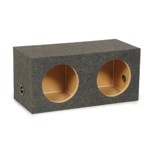 QPower 10" Heavy-Duty Dual Sealed Vehicle Subwoofer Enclosure Woofer Box, Gray - 1 of 4