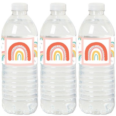 Big Dot of Happiness Hello Rainbow - Boho Baby Shower and Birthday Party Water Bottle Sticker Labels - Set of 20