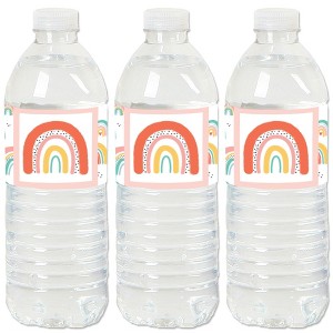 Big Dot of Happiness Hello Rainbow - Boho Baby Shower and Birthday Party Water Bottle Sticker Labels - Set of 20 - 1 of 4
